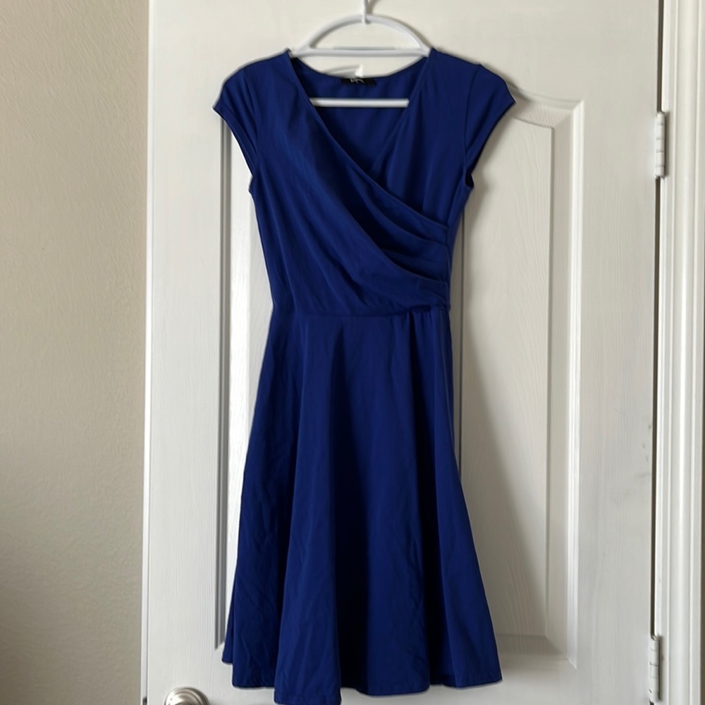 Semi Casual Royal Blue Dress